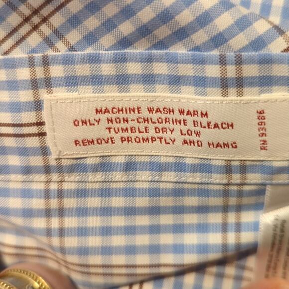 Vintage Brooks Brothers Blue Plaid The Original Polo Shirt Button Down Mens Sz L - Picture 9 of 11